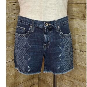 BIG STAR DENIM CUT OFF CONCERT WESTERN SOUTHWESTERN PRINT DENIM SHORTS SIZE 29